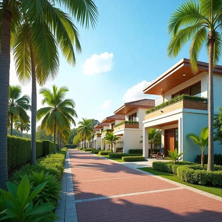 gated community villas in kerala with private gardens and landscaped commons